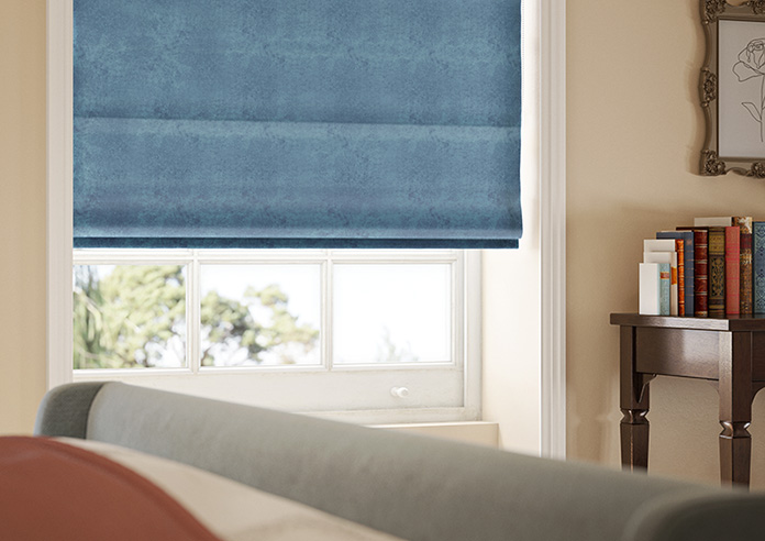 Florence Faux Suede, Prussian Blue - Roman Blind - Image 5